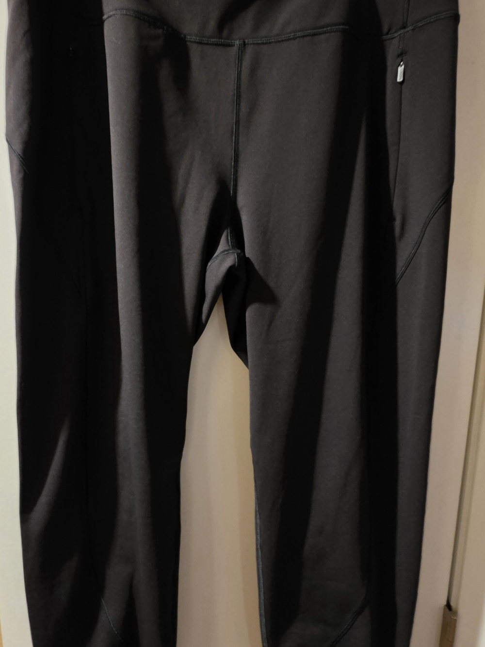 Athleta Rainier Jogger Pants Black Size Large Fleece Lined Zip Pockets 488459